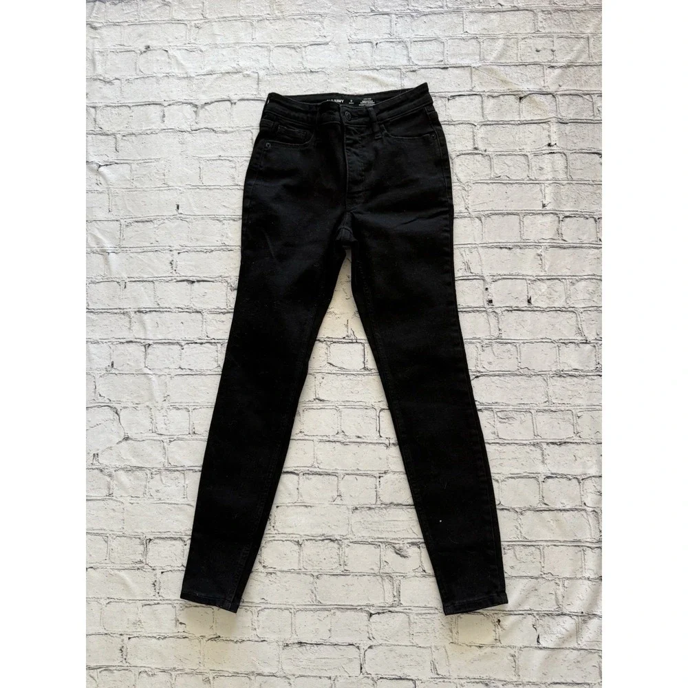 Old Navy Rockstar Sz 0 Super Skinny Black Jeans Short 26